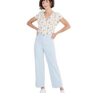 Madewell Emmett Wide-Leg Crop Pants in Speckle